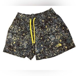 The North Face Blue and Yellow Patterned Shorts